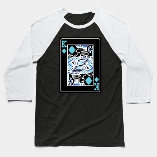 King of Diamonds Pixel Art Bright Negative Mode Baseball T-Shirt